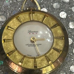 NAPIER Gold and White CLOCK NECKLACE